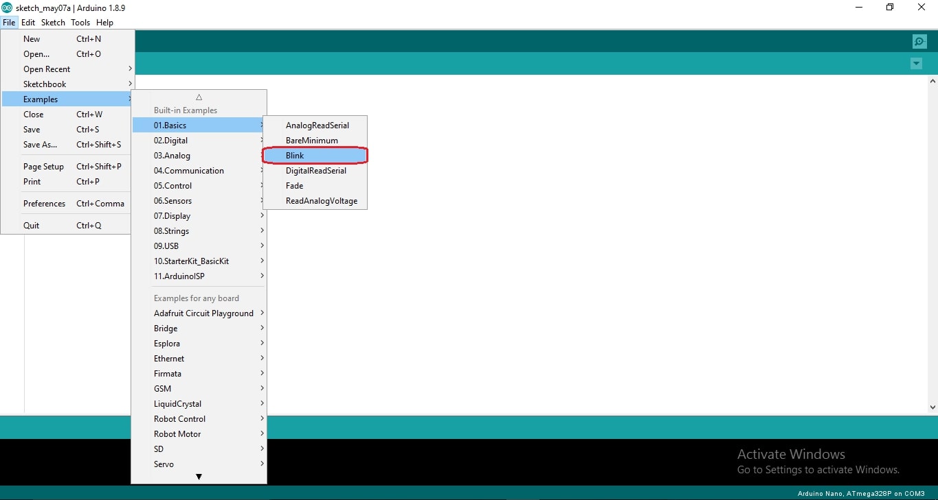 Arduino IDE LED Blinking example, Arduino Programing Language