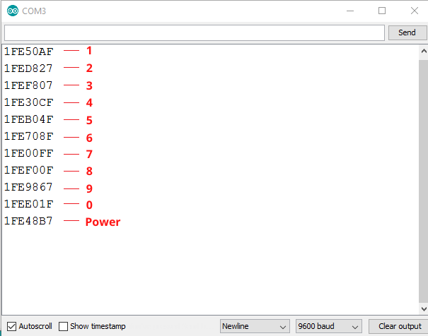 IR DVD Remote HEX Value Decoding using Tshop1738 and Arduino