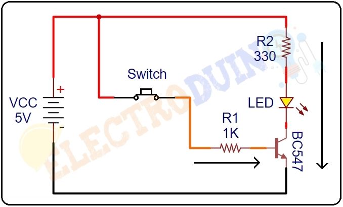 BC547 Transistor as switch circuit diagram LED ON, Introduction to the BC547 transistor, Pin diagram, How it Works, Features, Equivalent transistor, and its applications.