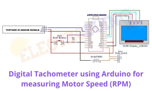 Digital Tachometer using Arduino for measuring Motor Speed (RPM)