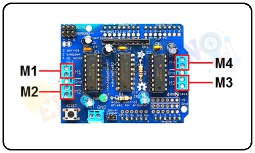 L293D Motor Driver Shield DC Motor output