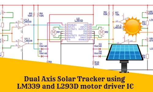 Dual Axis Solar Tracker using LM339 and L293D motor driver IC