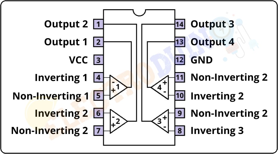 LM339 Voltage Comparator IC Internal Connection