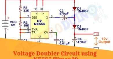 Voltage Doubler Circuit using NE555 Timer IC