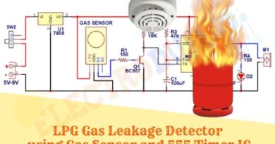 LPG Gas Leakage Detector Project circuit using MQ2 Gas Sensor and 555 Timer IC
