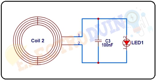 Receiver Part Circuit Diagram of Wireless Power Transmission Project
