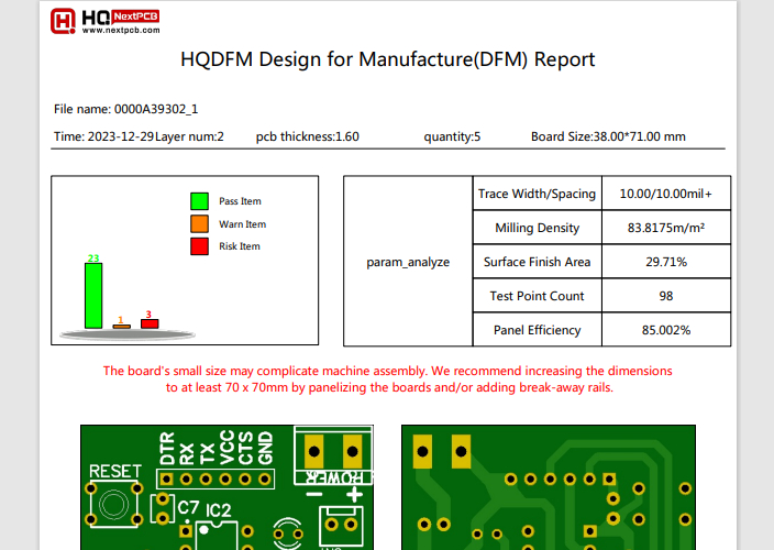 Identify Design for Manufacture
issues in seconds, HQDFM Free Online Gerber Viewer and DFM Analysis Tool