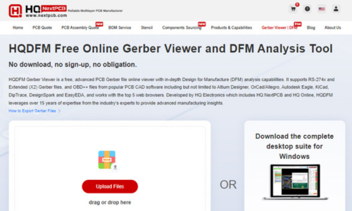 HQDFM Free Online Gerber Viewer and DFM Analysis Tool PCB Manufacturer