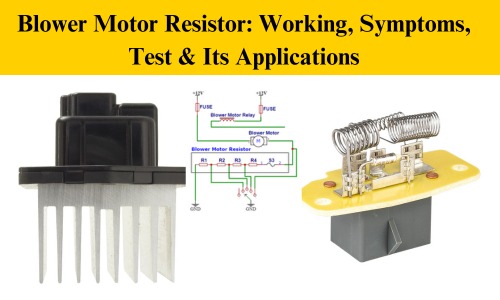 What is a Blower Motor Resistor, Construction, Working, Causes of failure, Troubleshooting, Testing, Replacement and Application.
